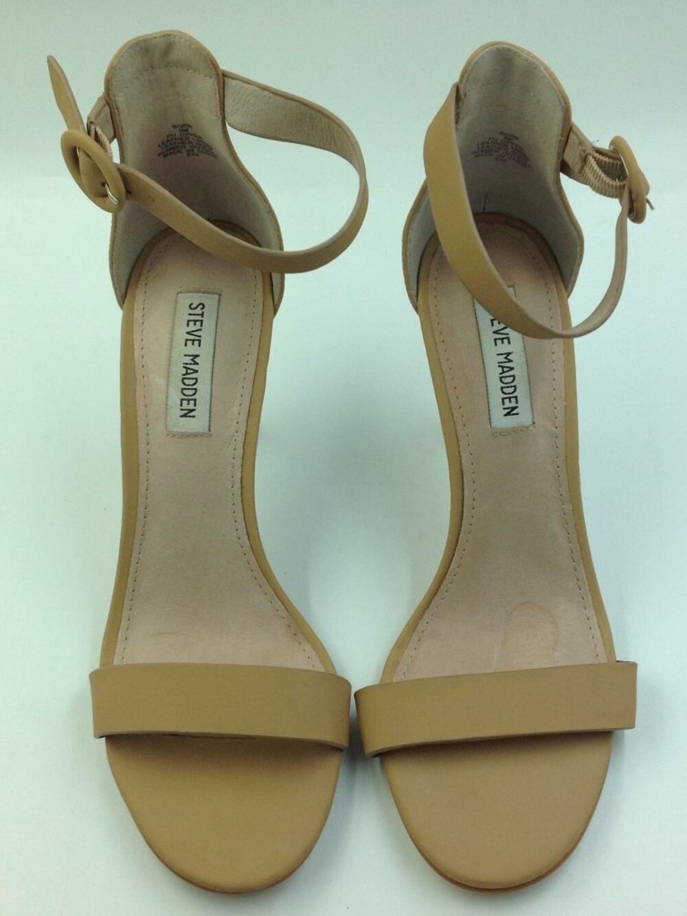 Woman's Tan Leather Buckle Detail Steve Madden High Heels